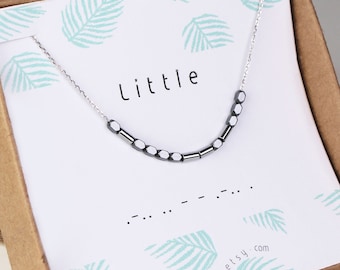 Big little sorority, Morse code necklace, Morse code bracelet, necklace custom, little sister gift, little sister necklace, sterling silver