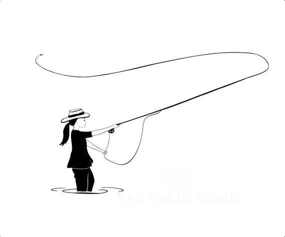 Fly Fishing Girl SVG Cutting File Fishing svg Fly