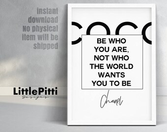 Teen girl wall art, teen girl gift, chanel decorations, teen girl room decor, inspirational quote, fashion wall art, girl wall art, chanel