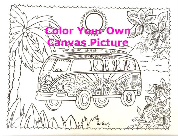 Coloring Page Canvas FREE SHIPPING Adult Coloring Book