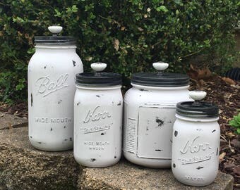 Mason Jar Kitchen Set// Mason Jar Kitchen Storage