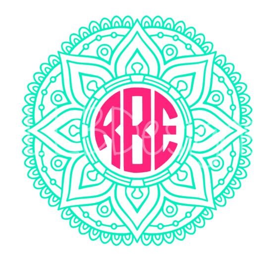 Download Mandala Decal Monogram Svg Monogram Decal Mandala SVG SVG