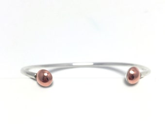 _ _ Spheres bracelet silver + copper