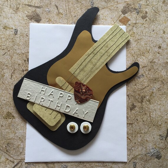 Handmade Guitar Birthday card