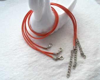 Orange - 17 inch Waxed Cotton Neck Cord, Pack of 3 (1190)