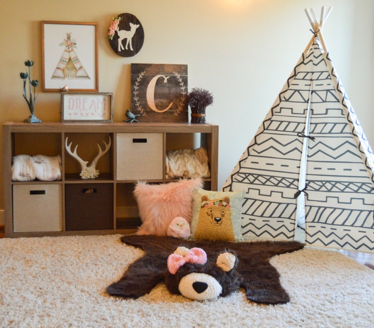 Bear Rug / Faux Bear Rug / woodland nursery / Baby by ClaraLoo