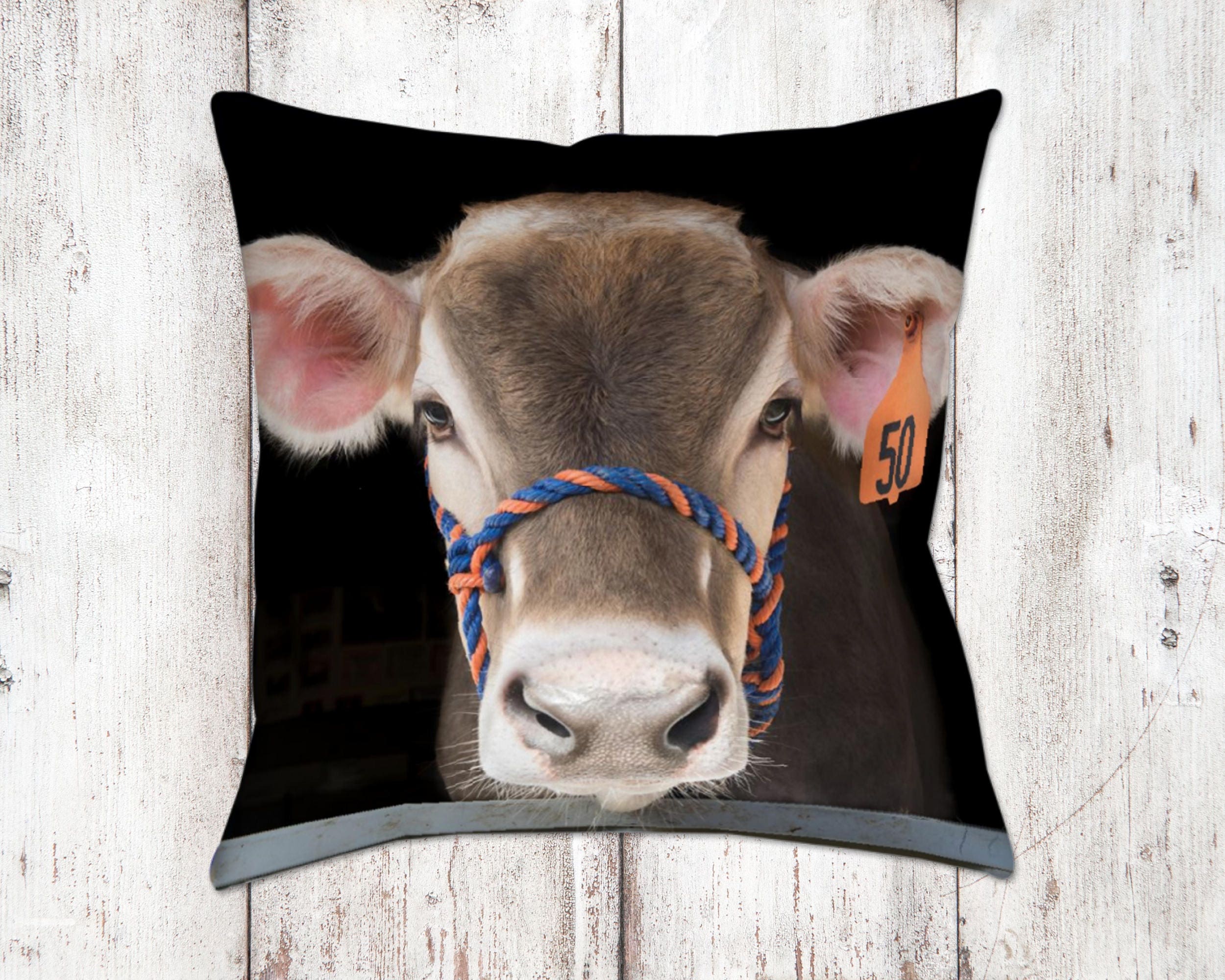 christmas cow pillow