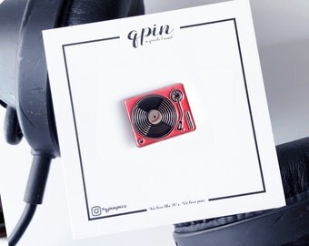 Record Player Enamel Pin - Record Player brooch
