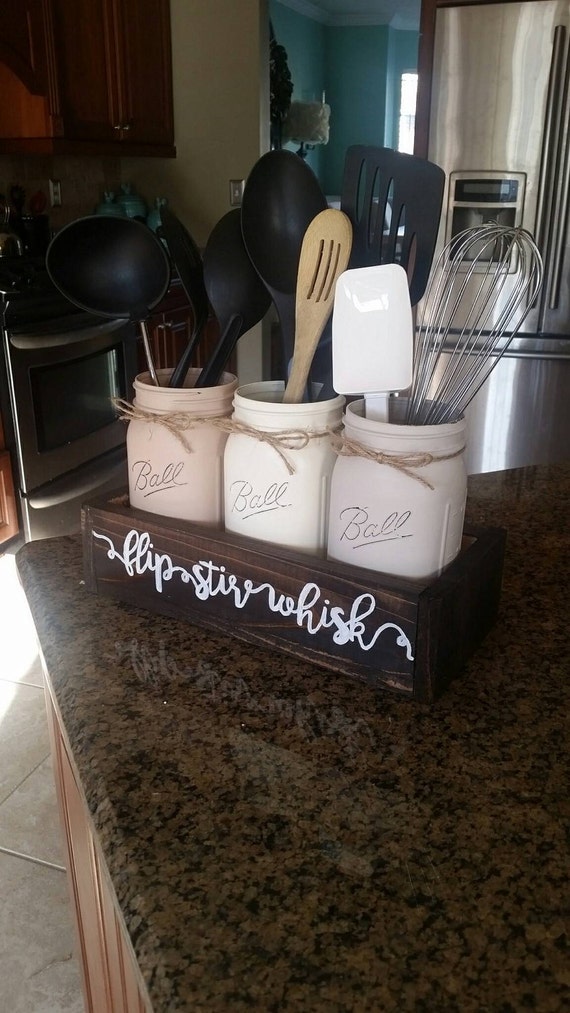 rustic kitchen decor kitchen decor mason jar utensil