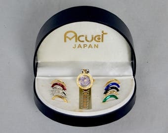 ACUET Japan Interchangeable face Ladies Wrist Watch In Original Box