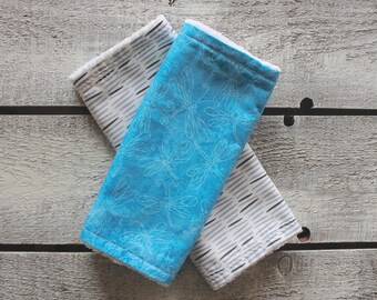 Organic Baby Burp Cloths, Burp Cloth Set, Dragonfly Burp Cloths, Geometric Burp Cloths, Chenille Burp Cloths, Baby Shower Gift