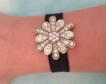 Starburst Hair tie, Hair Jewelry, Hair Tie Bracelet, Hair elastic,Hair bracelet.,Vintage style, gold rhinstone, ponytail holder,Hair tie
