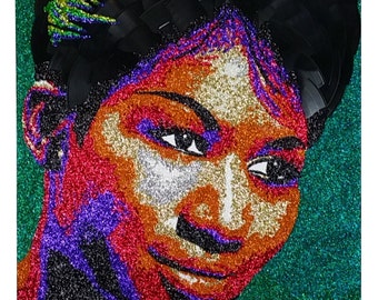 Aretha Franklin Art - Wall Decor, Office Decor, Large Wall Art, Glitter Art, Aretha Franklin Gift, Black Lives Matter, Celebrity Pop Art