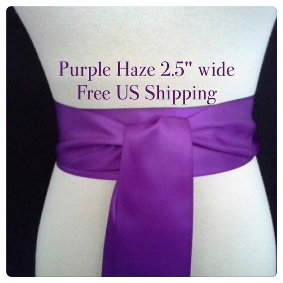 Purple haze 2.5 wide Satin sash. Purple Double by SashesEtcetera
