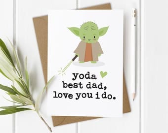 Funny Dads Birthday Card, Star Wars Birthday Card, Yoda Star Wars Card, Funny Star Wars Card, Star Wars Card Dad, Yoda Star Wars Gift