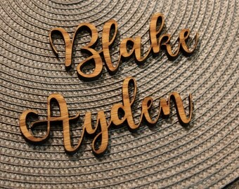 Place Card Names, Laser Cut Names, Escort Cards, Wedding, Wedding Favor, Wood Place Cards, Laser Cut Wood, Unique Favor