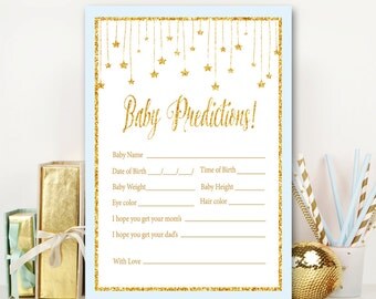 Twinkle Twinkle Little Star, Baby Predictions, Boy Baby Shower Games, Baby predictions cards,Shower game cards,Baby shower activities, Twi-1