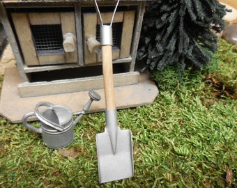Fairy Garden Tools, Miniature Galvanized Shovel for Fairy Gardens, Terrariums, Zen Gardens, Realistic Dioramas, Kinetic Sand, and Dollhouses