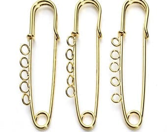 10pcs 60mm UpCycled Safety Brooch Pin Back Supplies Safety pin,Safety Pins Brooch Blanks Findings