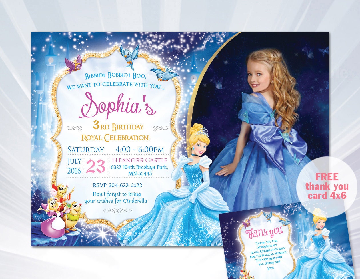 Cinderella Picture Invitations 3