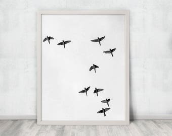 Flying bird print | Etsy