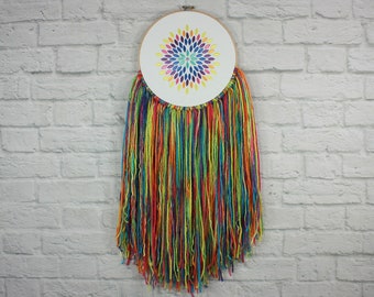 Clothing Boutique Embroidery Hoop Art~Boutique Decor~Boutique Sign~Consultant Sign~Rainbow Decor~Yarn Art