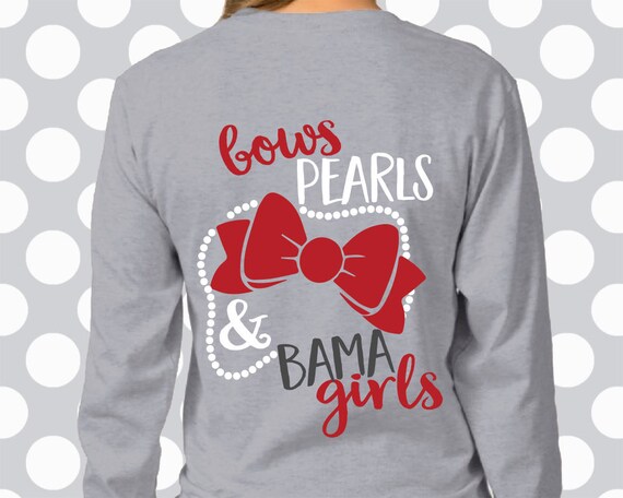 Download Bows Pearls and Bama Girls svg Alabama SVG elephant Cut