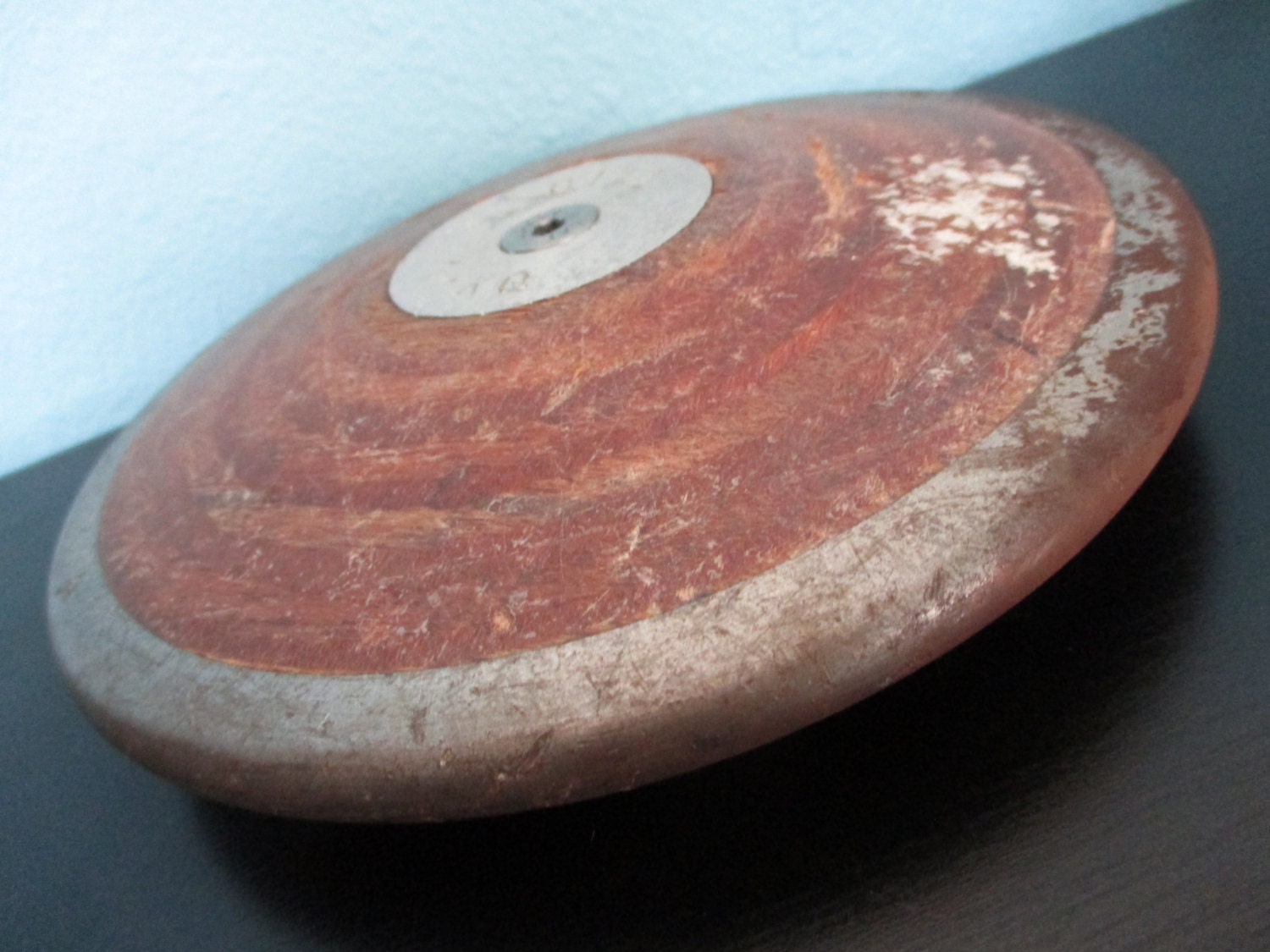 Vintage Discus Track and Field Discus Wood and Metal Disc