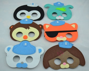 Octonauts Felt Masks - Birthday Party Favor. Great for Kids Boy Girl Child Toddler Superhero Costume Outfit. Kwazi Peso Dashi Tweak