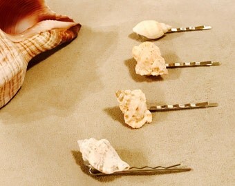Beach Wedding hair pins, simple beach wedding hair pins, seashell bobbie pins, seashell hair pins, rustic glam hair pins, boho chic hair pin