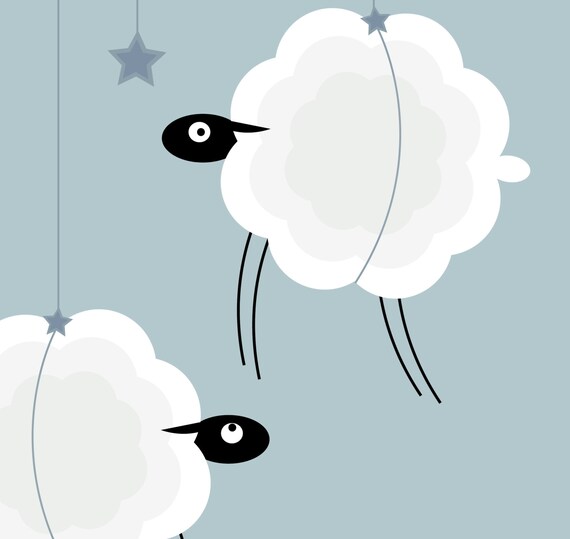 Pépinière art print décor de chambre denfant par elisaerinlehan Décor de bébé Mouton Chambre