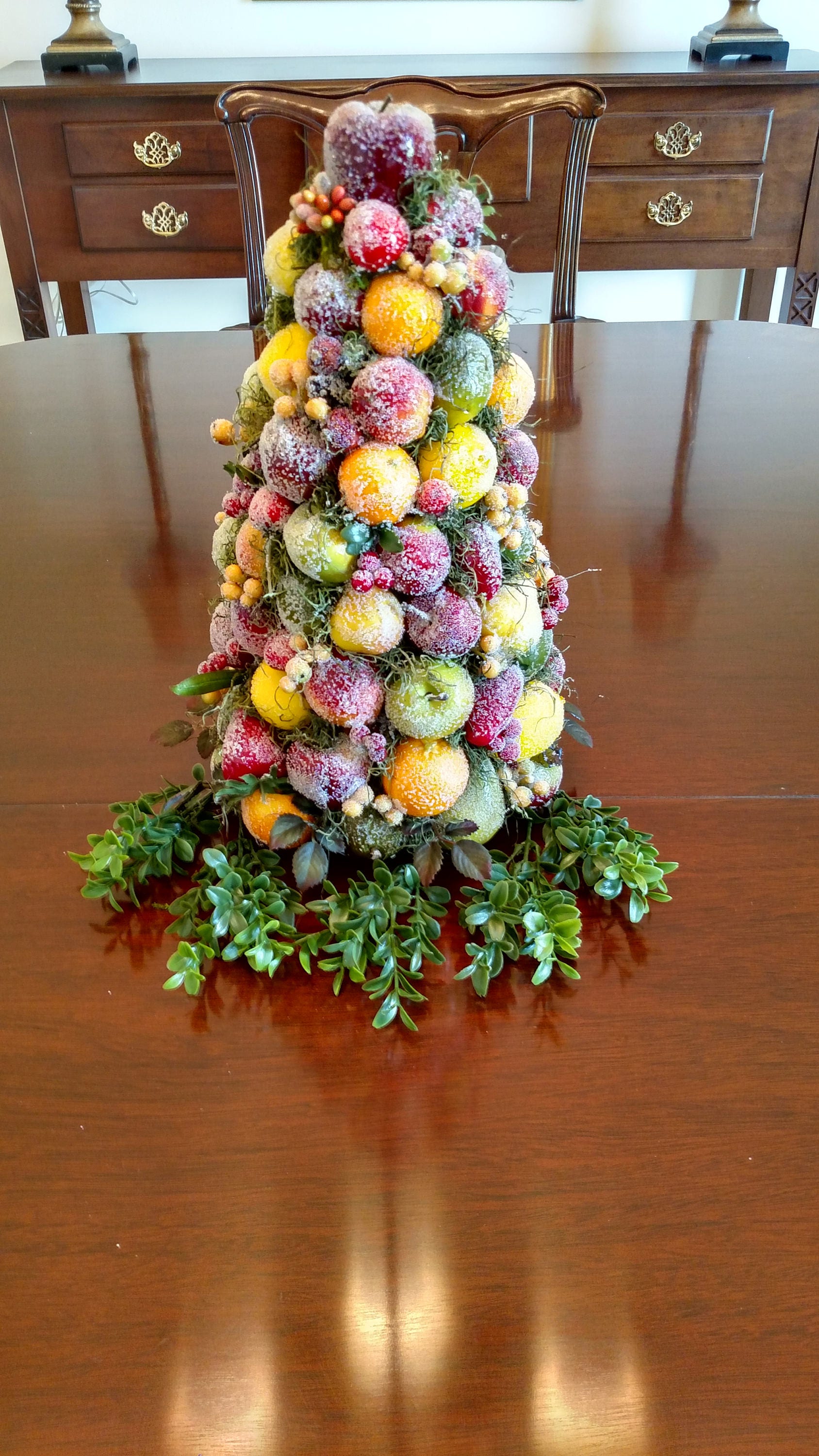 Christmas Sugared Fruit Topiary Decoration