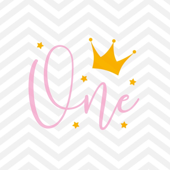 First Birthday SVG Princess Cut File One Year Old Cut File