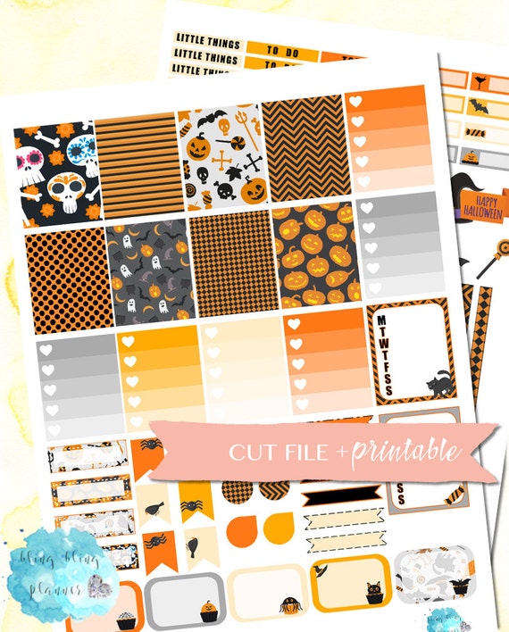 printable halloween planner stickers halloween planner kit