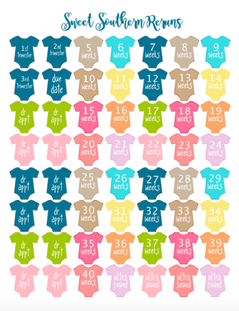 PREGNANCY PLANNER STICKERS perfect for Erin Condren Kate