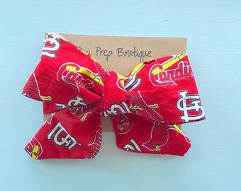 CARDINAL, headwrap, headwraps, fabric headband, big bow, one size, st louis cardinal bow, st louis headwrap, st louis cardinal bow, hair bow