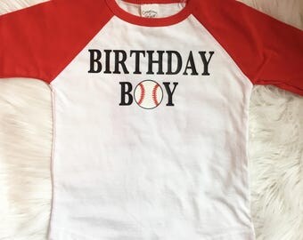 Baseball birthday shirt raglan boys