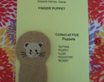 Lion finger puppet - Embroidered Finger Puppets - zoo finger puppet - safari - Compliant Finger puppet - Compliant toy