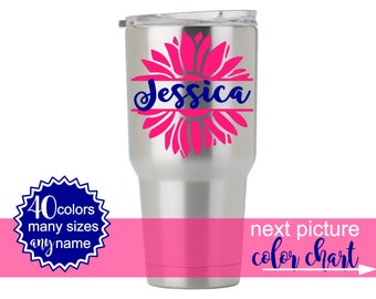 Flower Decal for RTIC Cups, RTIC Tumbler 30 oz, RTIC Tumbler 20 oz, Ozark Trail Tumbler Decal, Ozark Tumbler Decal, Sic Tumbler Decal 5FN1A