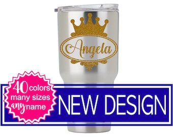 Glitter Yeti Tumbler, Princess Tumbler Decal, Princess Stickers for Yeti Cup, Crown Decal for Yeti, Princess Crown DECAL ONLY 5LN6Y