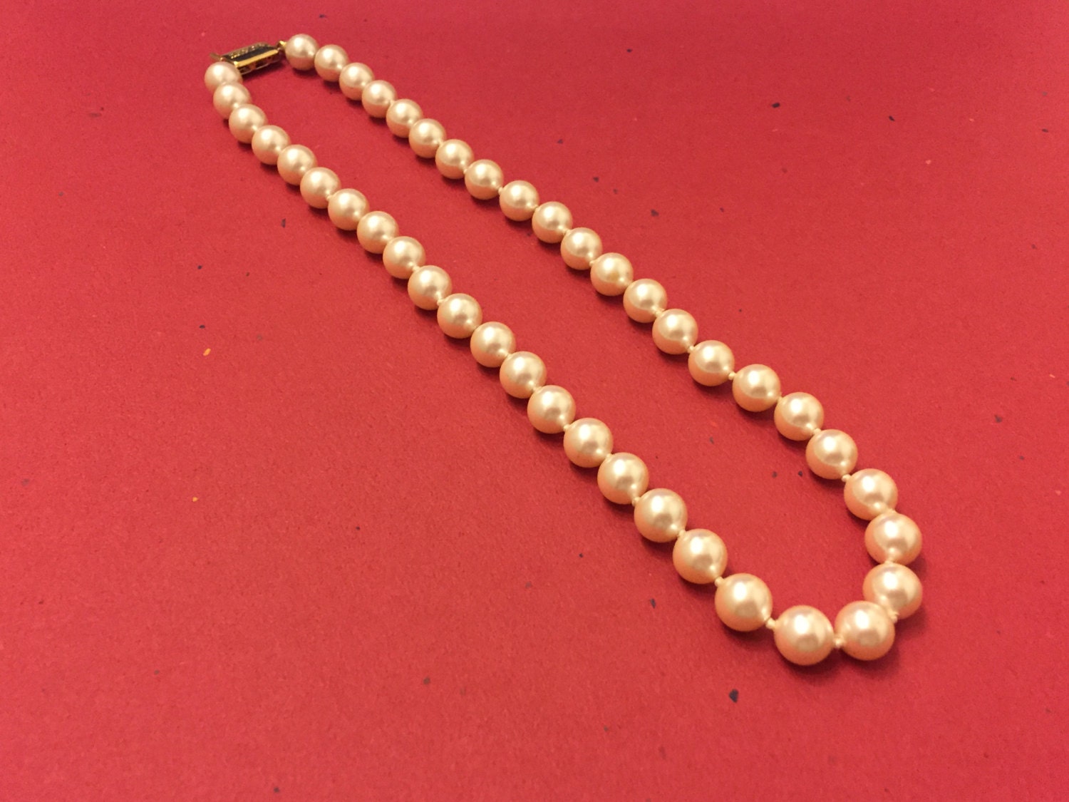 Vintage Monet Faux Pearl 16 Necklace With Clasp