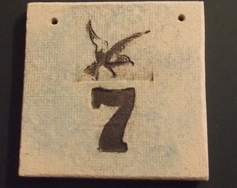 Ceramic House Number, Stoneware House Number, Stoneware House Sign, Stoneware Plaque, Bespoke House Number