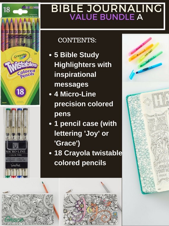 Items similar to Bible Journaling Bundle Gift Sets with colored pencils