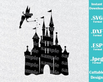 INSTANT DOWNLOAD SVG Disney Inspired Castle Tinkerbell for Cutting Machines Svg, Esp, Dxf and Jpeg Format Cricut Silhouette