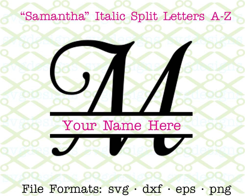 Download Samantha Split Letter Monogram SVG Dxf Eps Png Samatha
