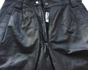 Vintage Wilsons Leather Pants black 1980s high waisted women's size 6