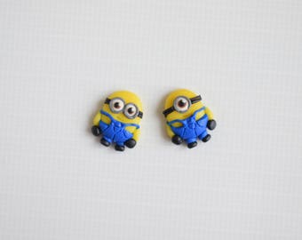 Fimo handmade earrings inspired by Minions Despicable me