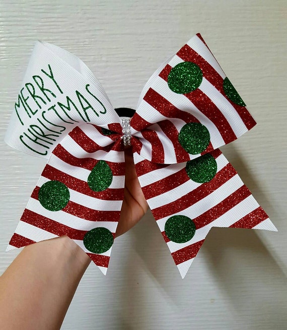 Items similar to Christmas cheer bow, merry Christmas cheer bow, holiday hairbow, Christmas