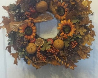 Sunflower wreath/ front door wreath / holiday wreath / fall wreath / door wreath