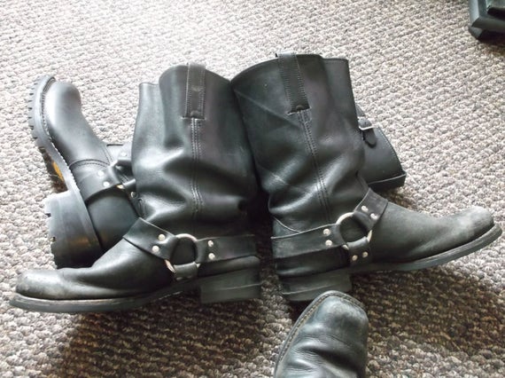 Men's Vintage Frye WELL WORN Harness Boots TRASHED